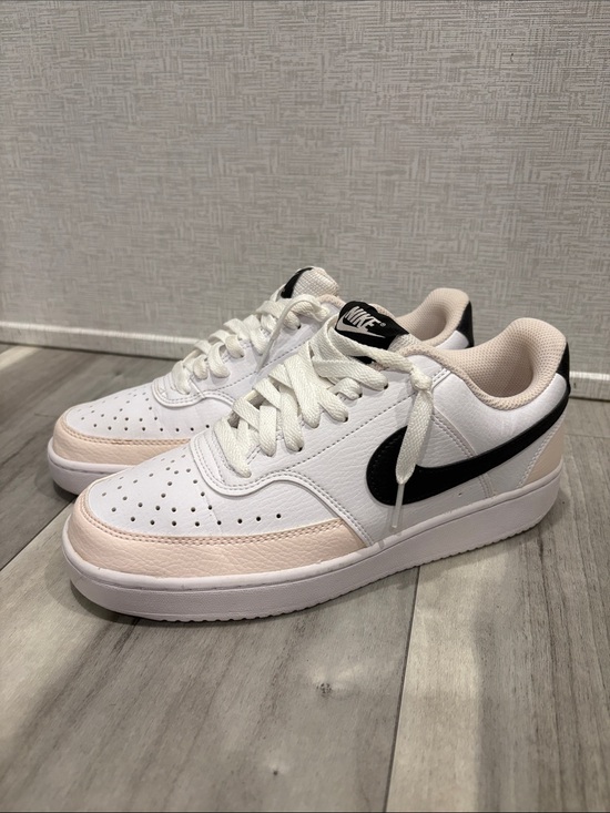 Nike Shoes - Nike Women’s White & Blush Low-Top Sneakers with Black Swoosh